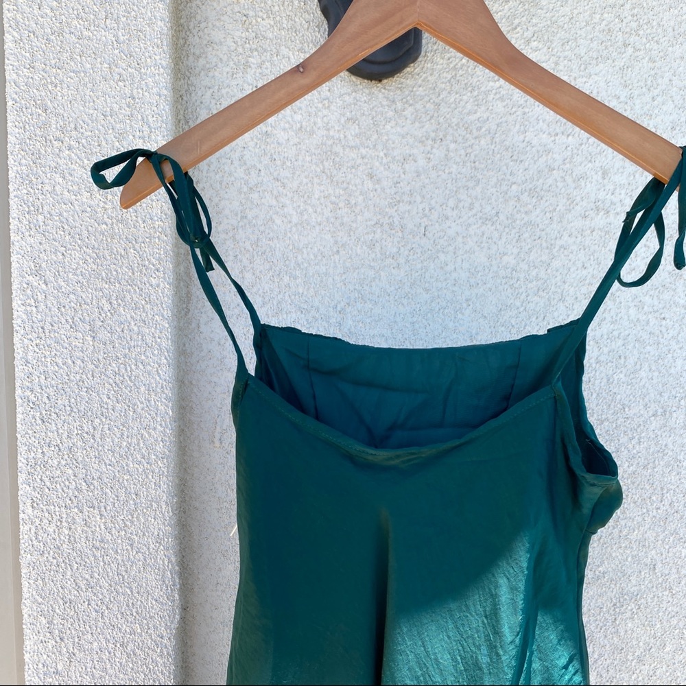 Green mini dress with tie straps - Picture 4 of 4